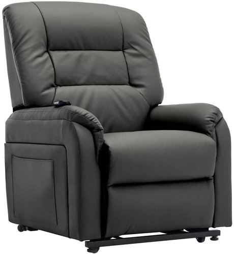 Electric Lifting Positioning TV Chair Grey Faux Leather 249910 - Armchair - Main image