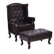 Armchair with Footrest, Dark Brown Faux Leather 60784 - Armchair