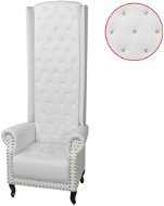 Armchair with High Back White Faux Leather 243591 - Armchair