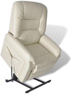 Adjustable TV Armchair Beige Faux Leather 240871 - Armchair