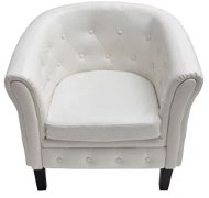 White artificial leather club chair - Armchair