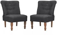 French armchairs 2 pcs gray textile - Armchair