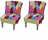 French armchair 2 pcs patchwork textile - Armchair