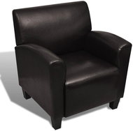 Dark brown faux leather armchair - Armchair