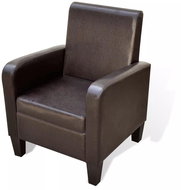 Brown faux leather armchair - Armchair
