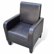Black faux leather armchair - Armchair