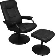 TV Armchair with Black Faux Leather Footrest - Armchair