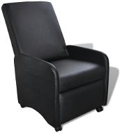 Folding armchair in black faux leather - Armchair