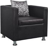 Black faux leather armchair - Armchair