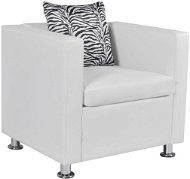 White faux leather armchair - Armchair