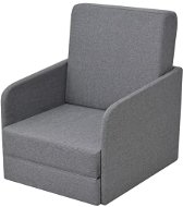 Folding armchair light gray textile - Armchair