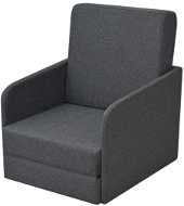 Folding armchair dark gray textile - Armchair