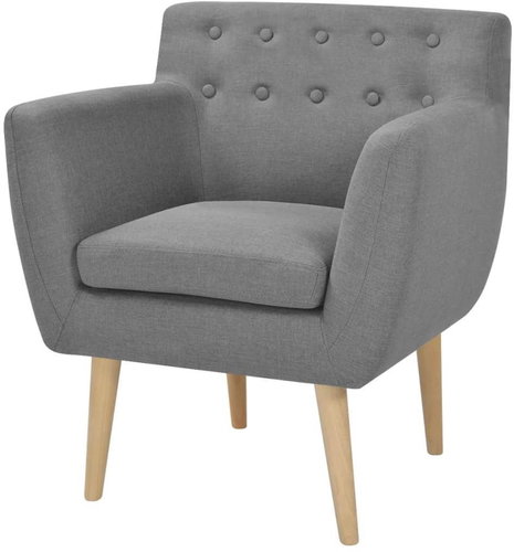Armchair light gray textile - Armchair - Main image