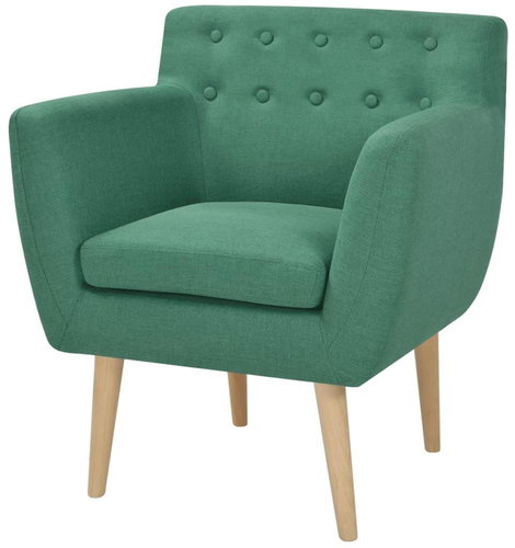 Green textile armchair - Armchair - Main image