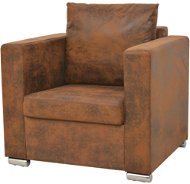 Armchair brown faux suede leather - Armchair