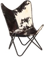 Butterfly chair black and white genuine goat skin - Armchair