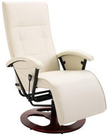 Otočné TV křeslo krémové umělá kůže - Křeslo