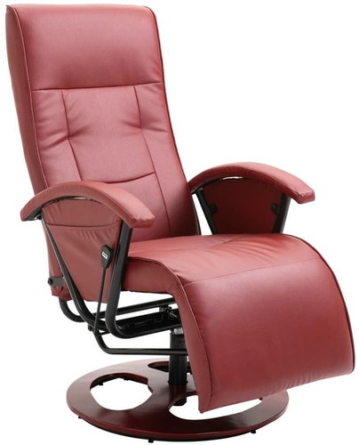 Swivel TV chair burgundy faux leather - Armchair - Main image