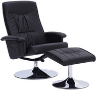 Positioning chair with black faux leather footrest - Armchair