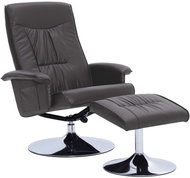 Positioning chair with gray faux leather footrest - Armchair