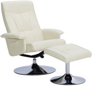 Positioning chair with creamy faux leather footrest - Armchair