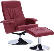 Positioning chair with burgundy faux leather footrest - Armchair