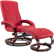 Positioning chair with red faux leather footrest - Armchair