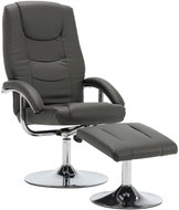 Positioning chair with gray faux leather footrest - Armchair