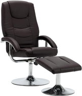 Positioning chair with brown faux leather footrest - Armchair