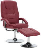 Positioning chair with burgundy faux leather footrest - Armchair