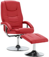 Positioning chair with red faux leather footrest - Armchair