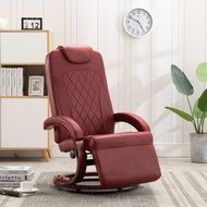 Adjustable TV armchair burgundy faux leather - Armchair