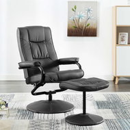 TV armchair with gray faux leather footrest - Armchair