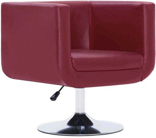 Swivel armchair burgundy faux leather - Armchair - Main image