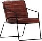 Dark brown genuine leather armchair - Armchair