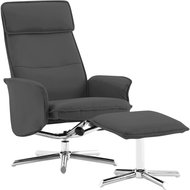 Positioning chair with anthracite faux leather footrest - Armchair