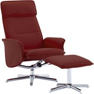 Positioning chair with burgundy faux leather footrest - Armchair