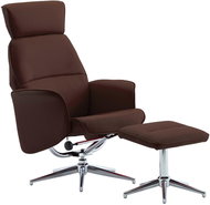 Positioning chair with brown faux leather footrest - Armchair