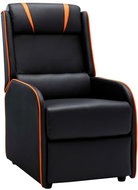 Black-orange faux leather reclining chair - Armchair