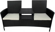 2místná zahradní pohovka s čajovým stolkem polyratan černá 42844 - Zahradní pohovka