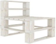 Central garden sofa made of white wood pallets 49334 - Garden Sofa