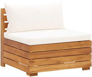 Partial Central Sofa with Cushions 1 piece Solid Acacia Wood 46687 - Garden Sofa