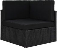 Dílčí rohová pohovka polyratan černá 49501 - Zahradní pohovka