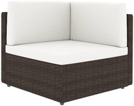 Partial corner sofa polyrattan brown 49511 - Garden Sofa
