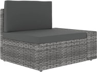 Dílčí rohová pohovka s levou područkou polyratan šedá 49519 - Zahradní pohovka