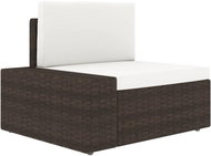 Dílčí rohová pohovka s pravou područkou polyratan hnědá 49510 - Zahradní pohovka