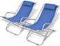 Adjustable garden chairs 2 pcs steel blue 42935 - Garden Chair