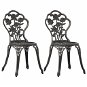 Bistro chair 2 pcs bronze cast aluminum 47862 - Garden Chair