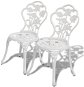 Bistro stolička 2 ks liaty hliník biela 43176 - Záhradná stolička