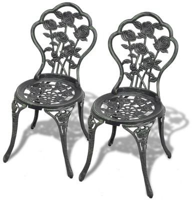 Bistro Chair 2 pcs Cast Aluminium Green 43175 - Garden Chair - Main image